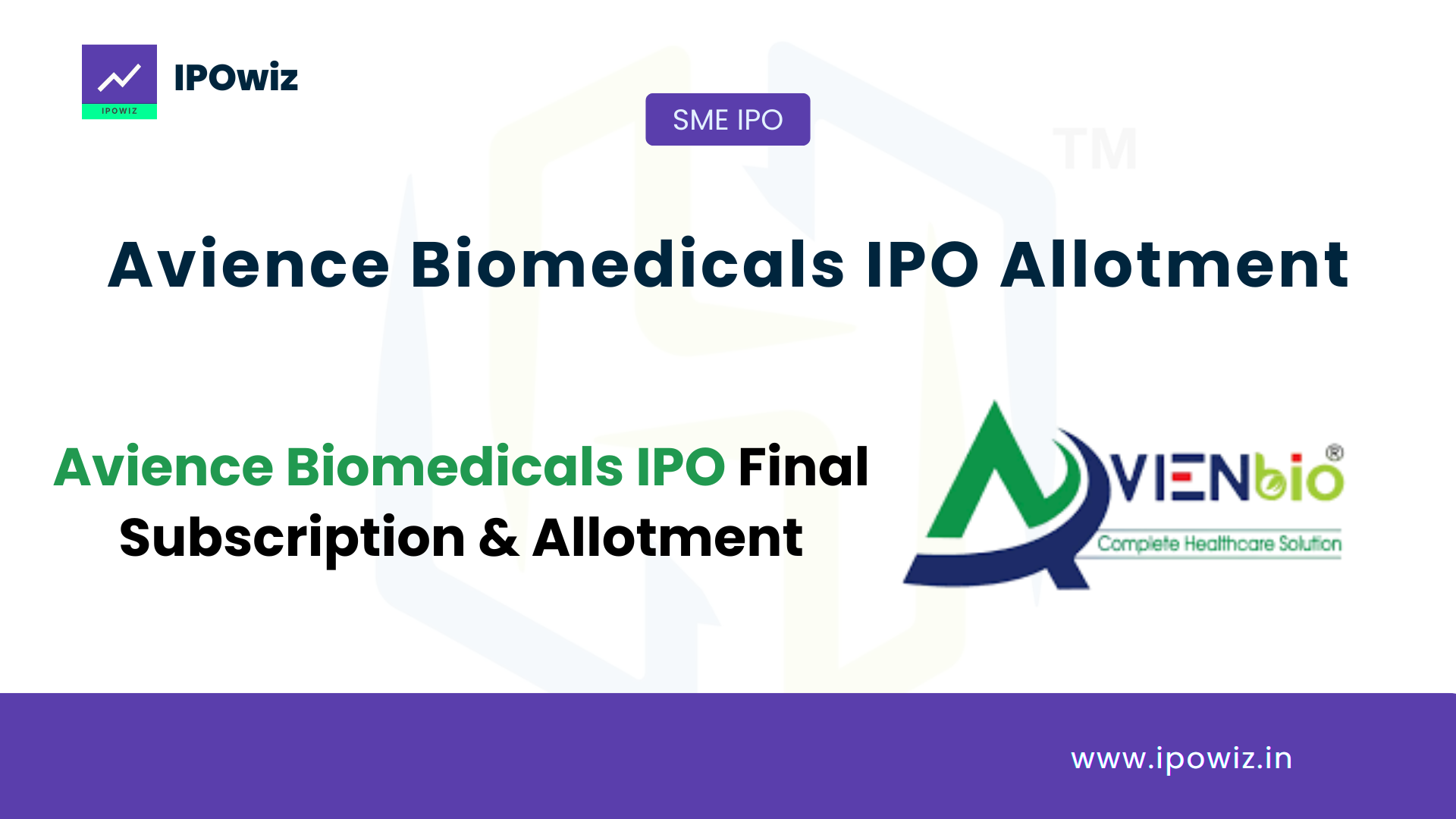 Avience Biomedicals IPO Allotment Status & GMP Live