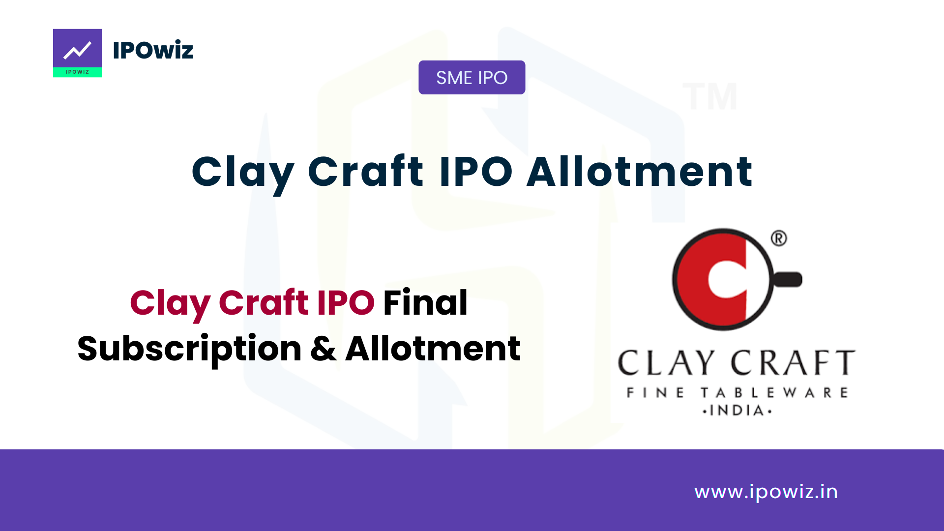 Clay Craft IPO Allotment Status, GMP Today & Allotment Chances