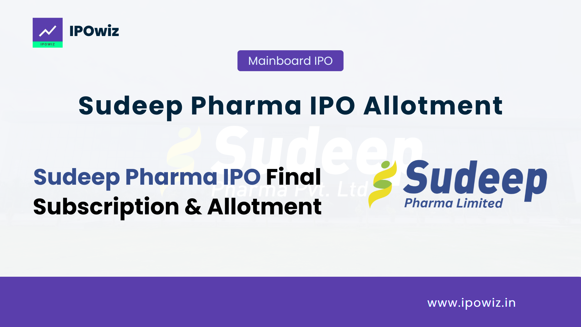 Sudeep Pharma IPO Allotment Status: Step by Step to check via Linkintime